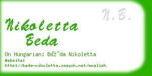 nikoletta beda business card